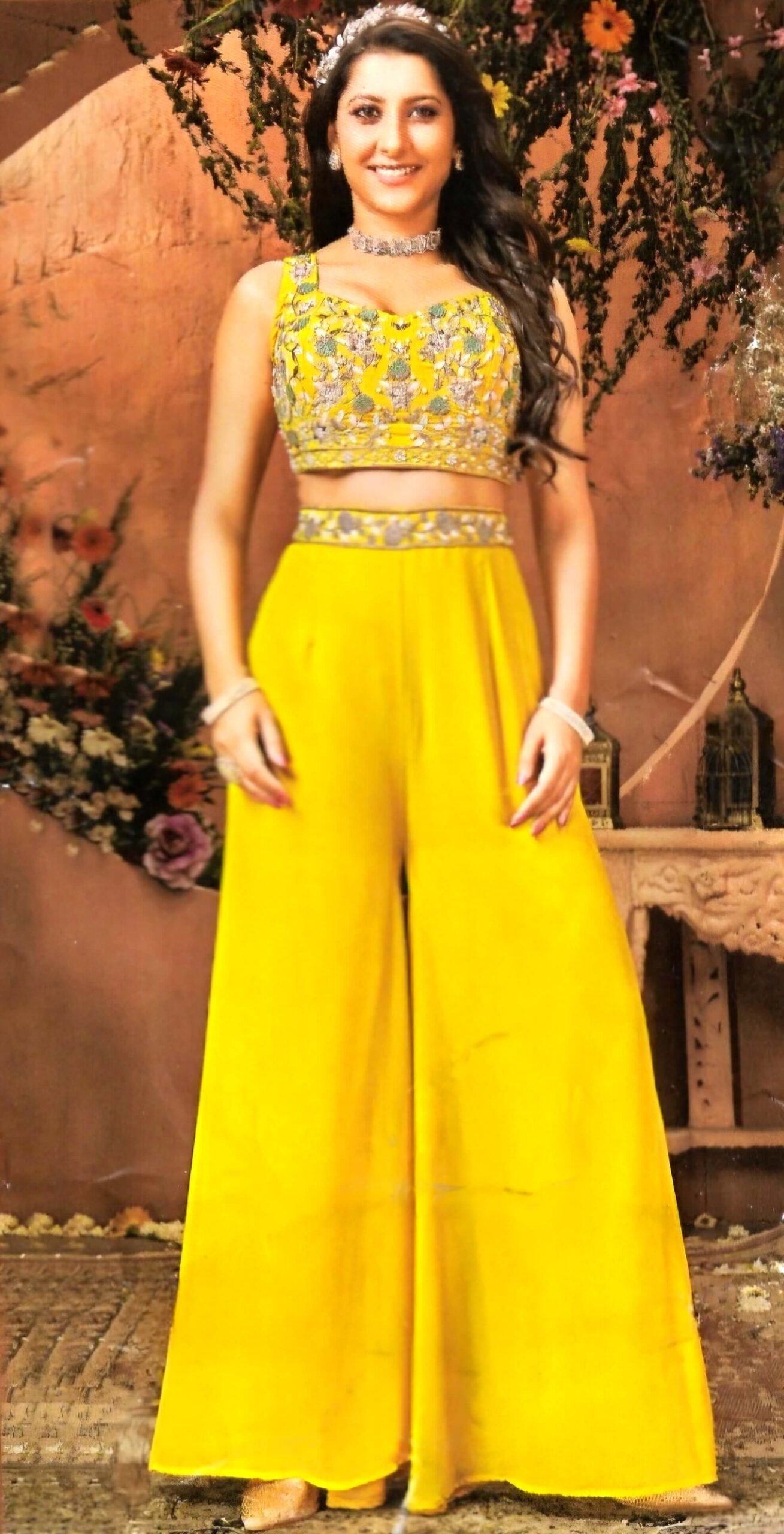 Crop Top Sharara With Jacket